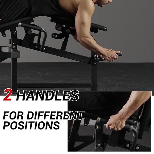 GMWD Leg Extension and Curl Machine, Single Leg Extension, Lying Leg Curl, Standing Leg Curl, Adjustable Leg Exercise Bench with Plate Loaded, Leg Machine Home Gym, Red, LE03R