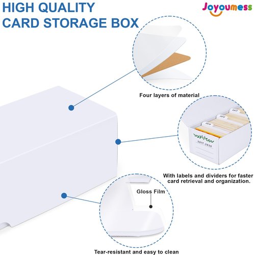 Joyoumess Trading Card Storage Box, Cardboard Storage Boxes with Dividers for Baseball, Sports, Game, Playing Card Collection Organizer, pack of 3