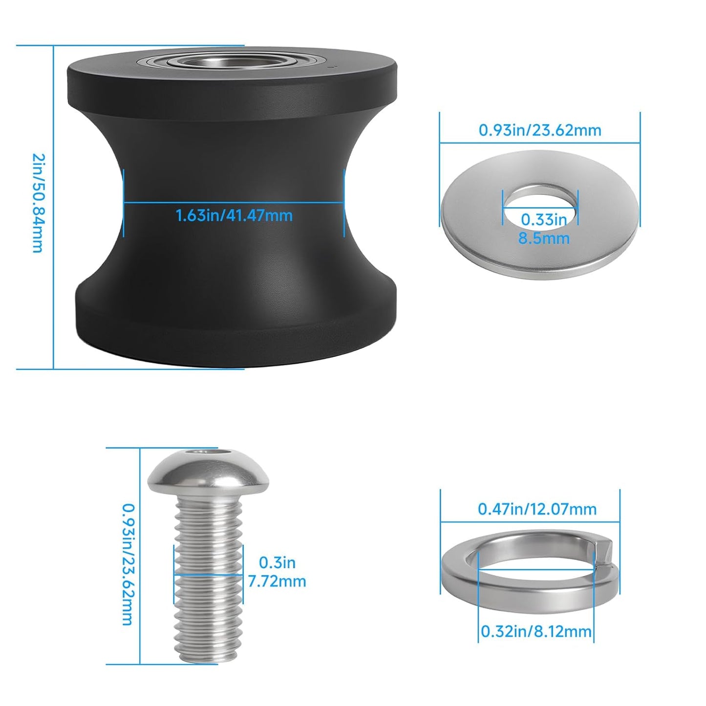 2set 8004225 U-Groove Guide Wheels Elliptical Machine Replacement Leg Roller Compatible with Schwinn E614, E616, 430, 470, 100367,100383 Elliptical Replacement Parts