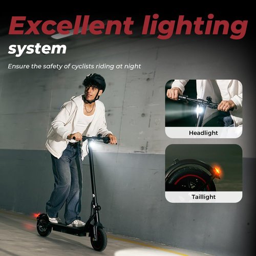 Electric Scooter - Powerful 350W E-Scooter, 8.5" Solid Tires, Max 30 mph & 25 Miles Long-Range, Portable Folding Commuting Scooter for Adults with Double Braking System and App