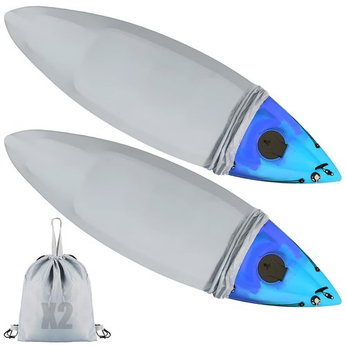 Beeplove 2pcs Waterproof Kayak Covers for Outdoor Storage - Dustproof Oxford Cockpit Protector, Keep Animals Away, for 10.2ft - 11.5ft