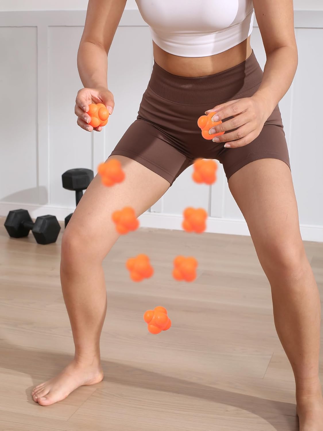2.2inch/5.5 cm Reaction Ball for Reflex Training, Hand-Eye Coordination and Multi-Motor Exercises, Orange