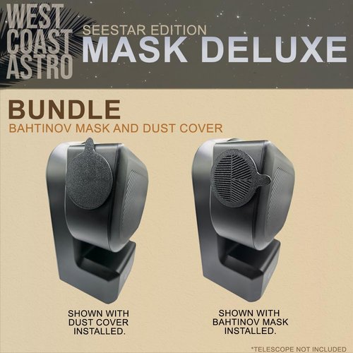 Generic ZWO Seestar S50 - MASK Deluxe Bundle (Bahtinov Mask and Dust Cover), Black