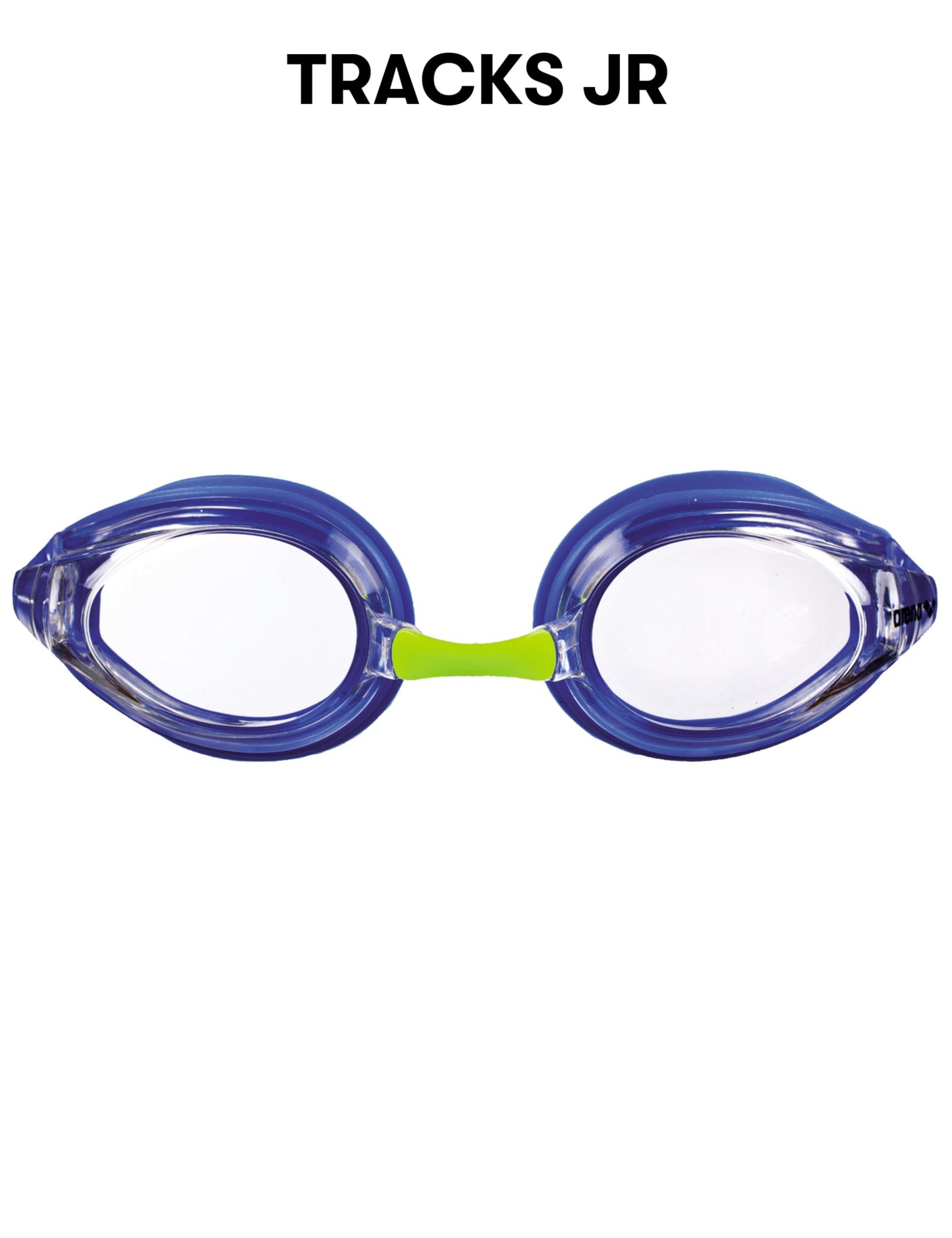 ARENA Tracks Unisex Junior Youth Essential Racing Swim Goggles Kids Swimmers Young Racers Anti-Fog Coated Non-Mirror Lens, Clear/Blue