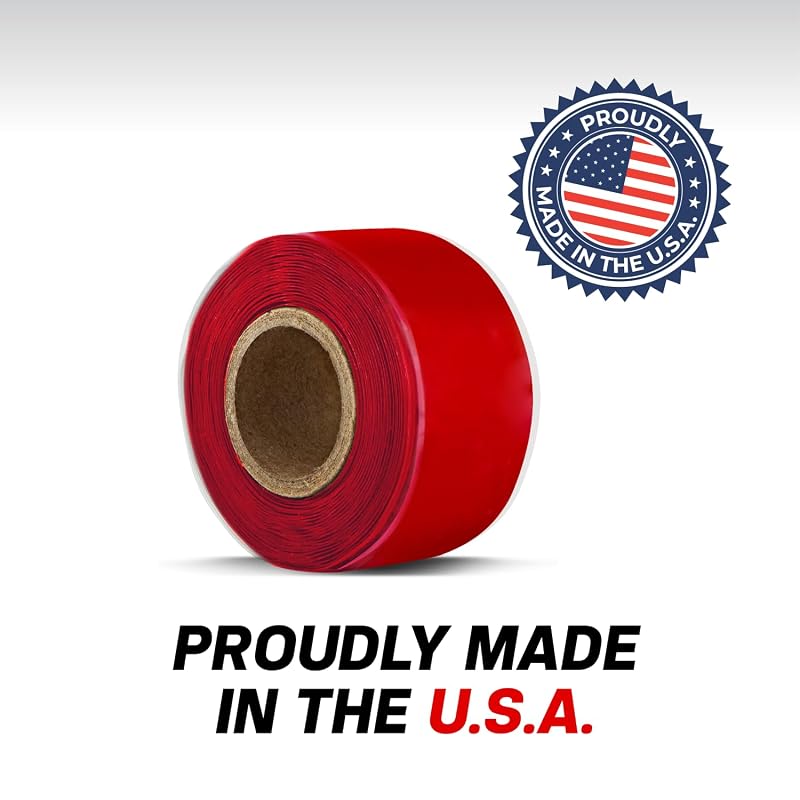 Rescue Tape Self-Fusing Silicone Emergency Repair Tape 1" x 12' - Red