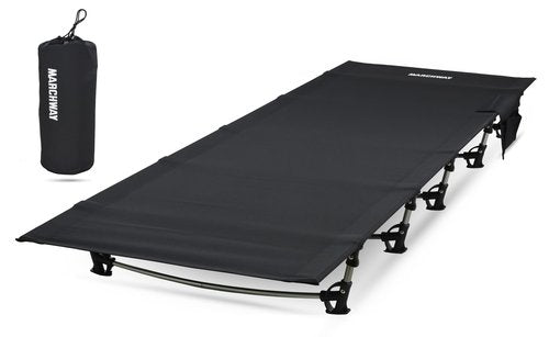 MARCHWAY Ultralight Folding Tent Camping Cot Bed, Portable Compact for Outdoor Travel, Base Camp, Hiking, Mountaineering, Lightweight Backpacking (Black)