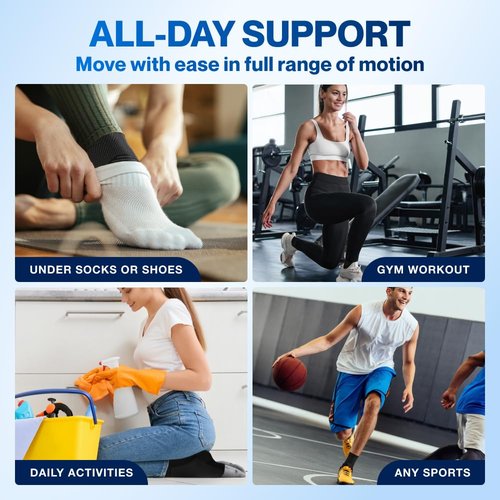 Modvel Foot & Ankle Brace Socks for Sprained Ankle Compression Sleeve - Plantar Fasciitis Relief Brace, Foot Support for pain Women & Men - Tendonitis & Arthritis Feet Sleeve, Stabilizing Ankles Wrap