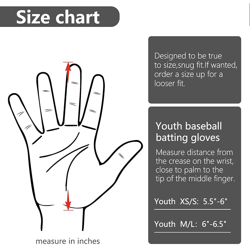 Youth Baseball & Softball Batting Gloves for Kids with Super Grip Fit - Spider Black/Youth M/L (6in-6.5in)