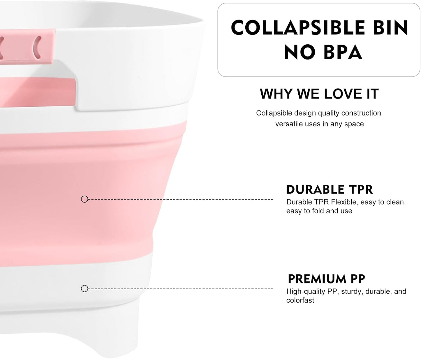 2.4Gal (9L) Collapsible Wash basin With Drain Plug, Suitable For Kitchen Sinks/Outdoor Camping/RV Use, Space-Saving, Highly Portable Washbasin Ideal For Travel (Gray)