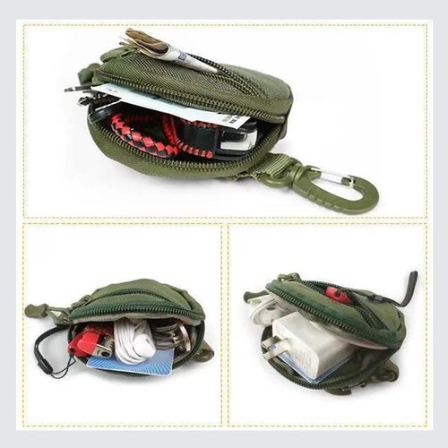 Small Tactical MOLLE Pouch - EDC Organizer for Coin/Wallet/Keys/Earphones(Black)