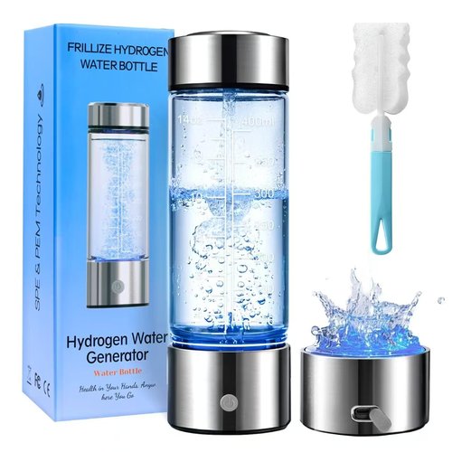 3Min Hydrogen Water Bottle, 1800ppb Hydrogen Water Bottle Generator - SPE/PEM Technology, Gifts for Women, 14OZ Portable Hydrogen Water Generator - Back to School Gift, for Home, Gym, Travel & Office