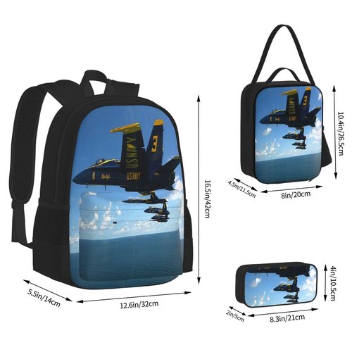 Airplane Aircraft 3pcs Backpack 16 Inch Backpack Outdoor Sports Travel Backpack