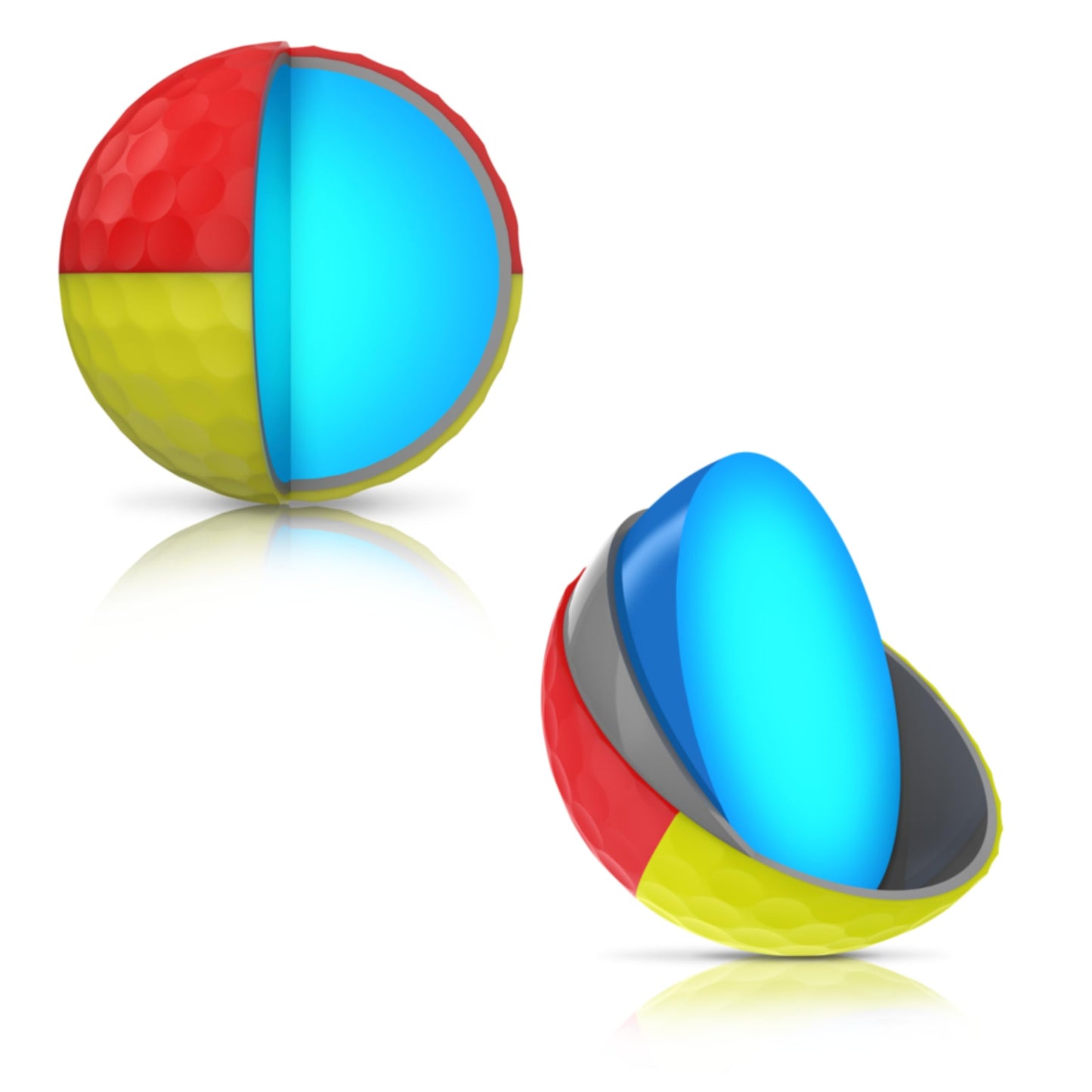 Srixon Q-Star Tour Divide Golf Balls, Red/Yellow