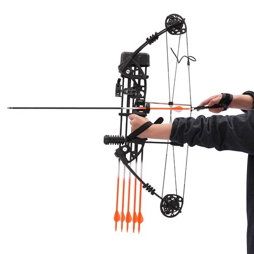 Surneis Archery Bows for Adults, Compound Bow Arrow Set with Spreader Archery Set 30-60lbs Draw Weight 19-30in Draw Length 5-Pin Sight with Reinforced Arm Guards for Archery Target Training