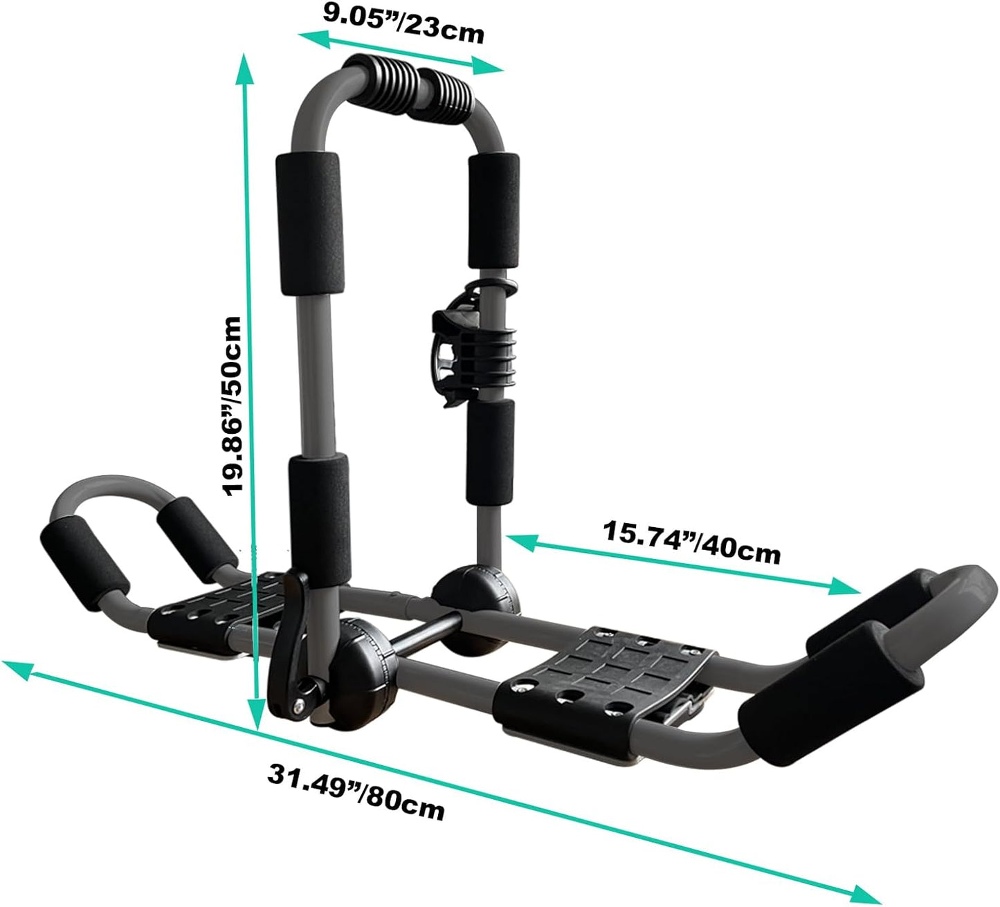 Kayak Roof Rack 4-in-1 Folding Adjustable Bilateral J-Shaped Roof Rack for Kayak/Surf/Ski Roof Carrier Rack with 4 PCS Tie Down Straps On Rooftop Mount on Car SUV Truck Crossbar