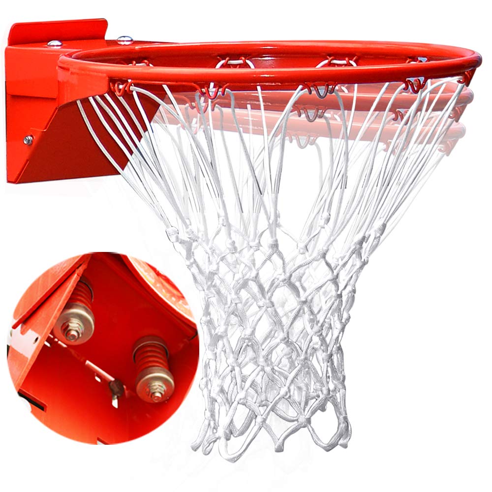 ProSlam 180° Heavy Duty Breakaway Basketball Rim, 18" Double Spring Flex Replacement, 5/8" Solid Steel, Positive Lock, Fits 4 Hole Patterns (5x5,5x4,4x3,5x3) Backboard