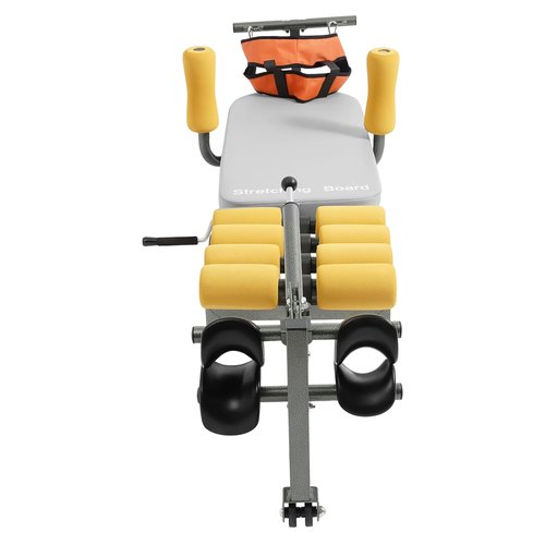 AGULIUM Adjustable Back Stretch Bench with Cervical Traction, Rolling Traction Table for Neck Back Hip Leg Decompression Training for Home Gym Office, 330lbs Load Capacity