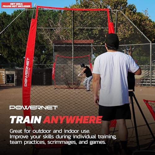 PowerNet Baseball & Softball Training Net Replacement - Red / I-Screen