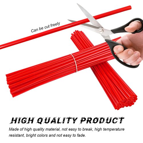 FSTURIOS 72PCS Dirt Bike Spoke Covers, Motorcycle Spoke Skins Wheel Wraps Pipe for 8"-21" Rims, Dustproof Wheelchair Rim Decoration Protector Pipe Trim for Bicycle Dirt Pit Bike (Red)