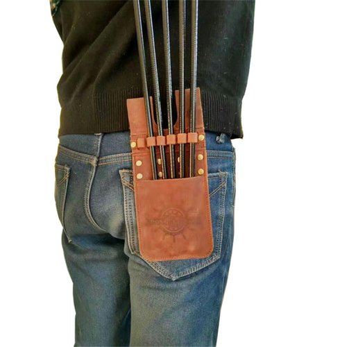 SHARROW Archery Back Pocket Arrow Quiver Lightweight Hip Pocket Quiver Belt Waist Quiver for 6 Arrows Storage (Brown)