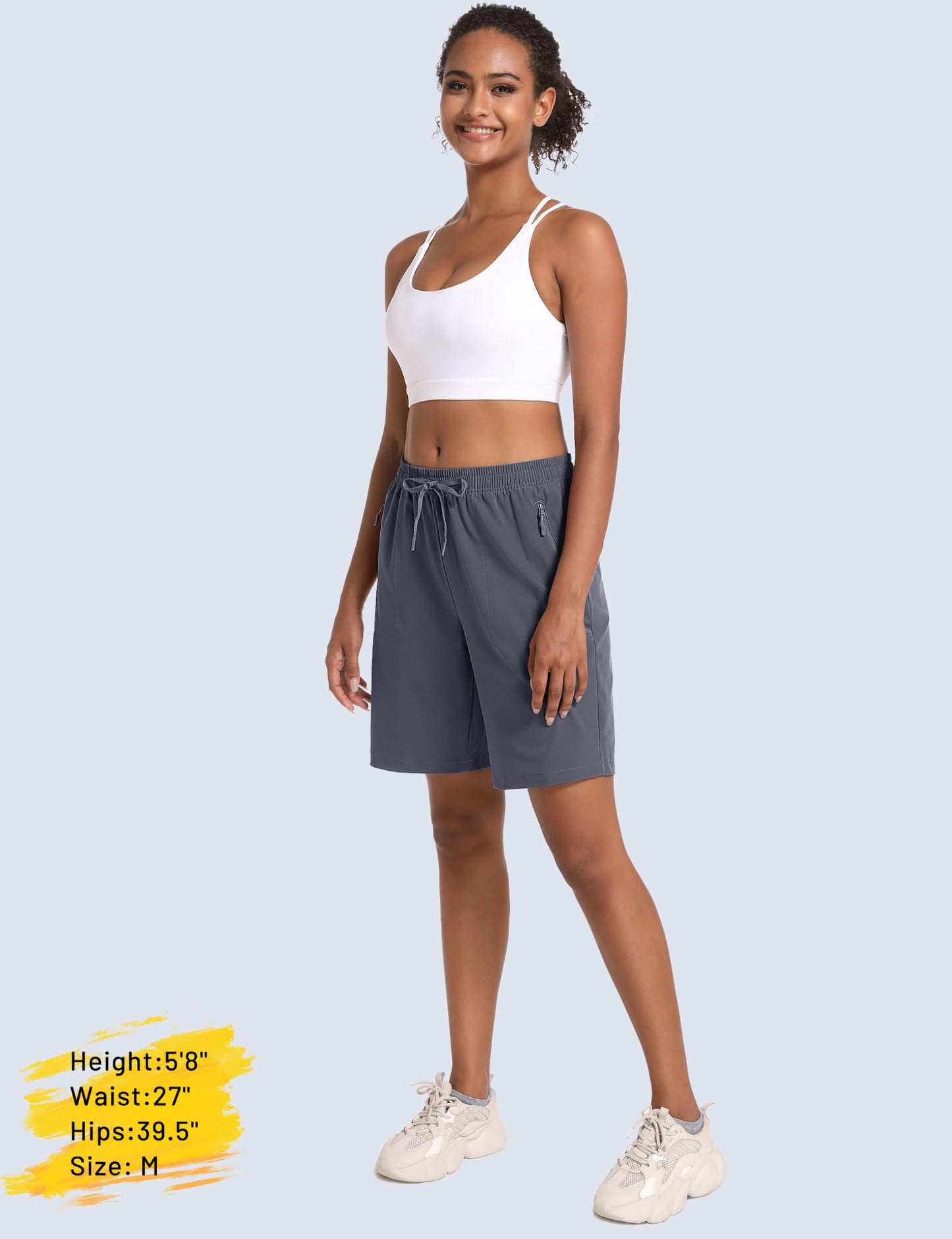 MAGCOMSEN Hiking Shorts for Women with Pockets Lightweight Quick Dry Golf Running Shorts Dark Grey 2XL