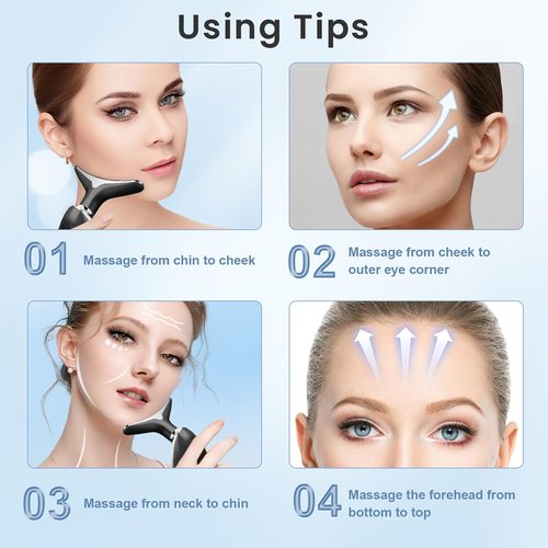 Red Light Therapy for Face, Face and Neck Massager, Wrinkle Remover with Red Light Therapy for Skin Care, Cleansing, Rejuvenating, and Smoothing (Black)