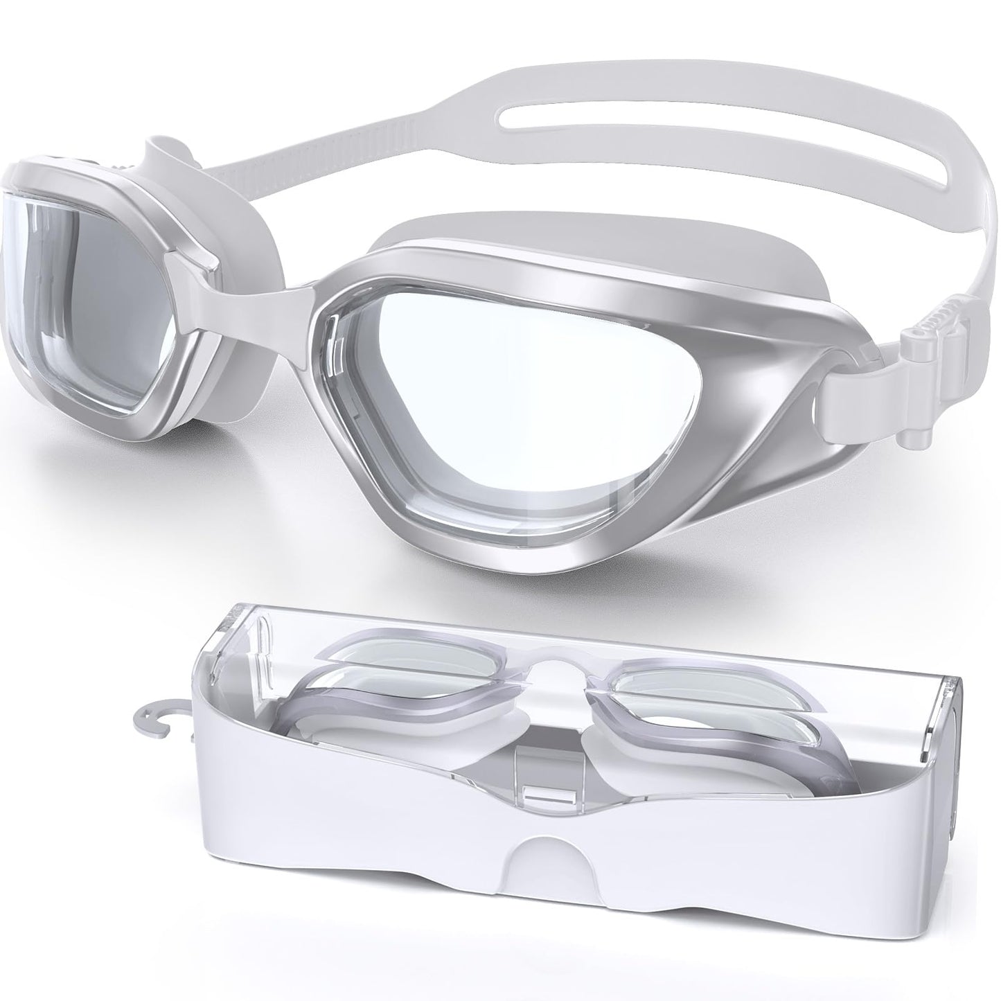 Vegemono Swim Goggles, Unisex Adult Swimming Goggles Anti Fog Anti UV No Leakage Wide View for Men Women Youth