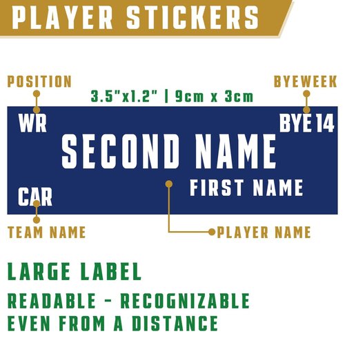 Fantasy Football Draft Board 2025-2026 Kit - Extra Large Set 14 Teams 20 Rounds with 600+ Total Label Stickers - Premium Color Edition