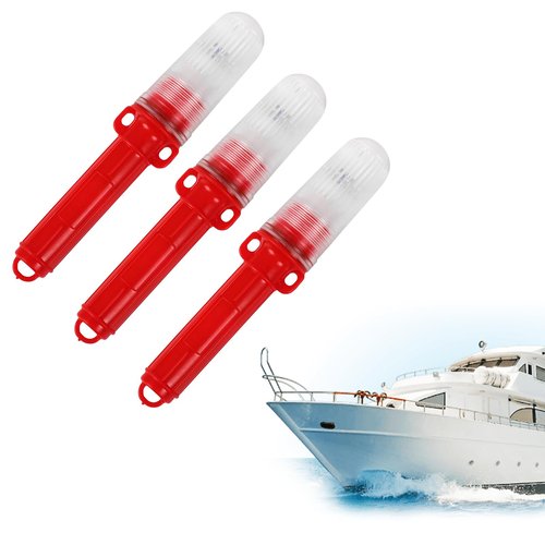 3Pcs Boat Flares, Marine LED Flares Kit, New Marine Safety Kit, Waterproof Emergency Signals for Fishing Boat, Buoys, Life Rafts and Emergency Signaling