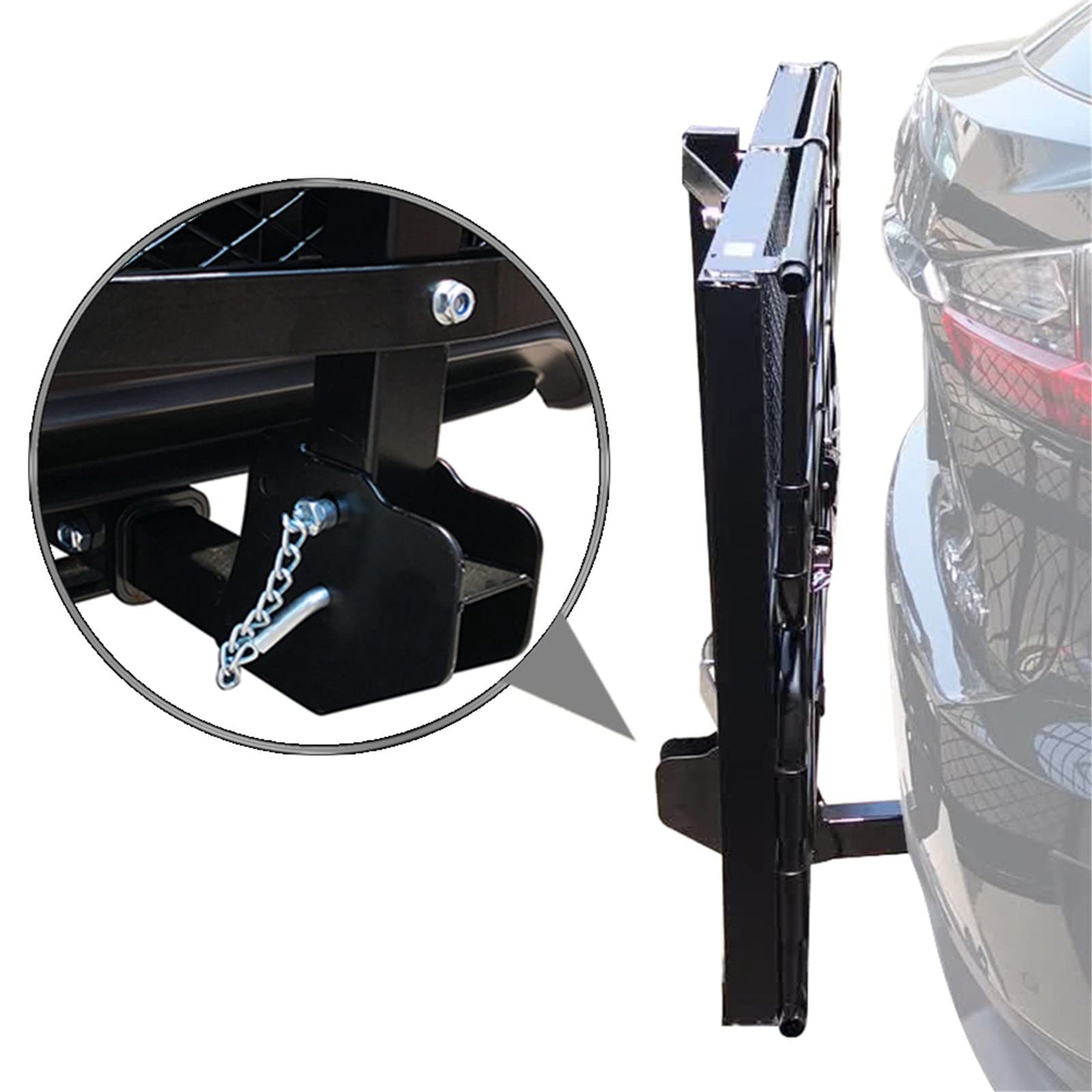OKLEAD Hitch Mount Cargo Carrier 60" x 24" x 14.4" Folding Cargo Rack Rear Hitch Tray Luggage Basket with 400 LB Capacity Fits 2" Receiver for Car SUV Pickup