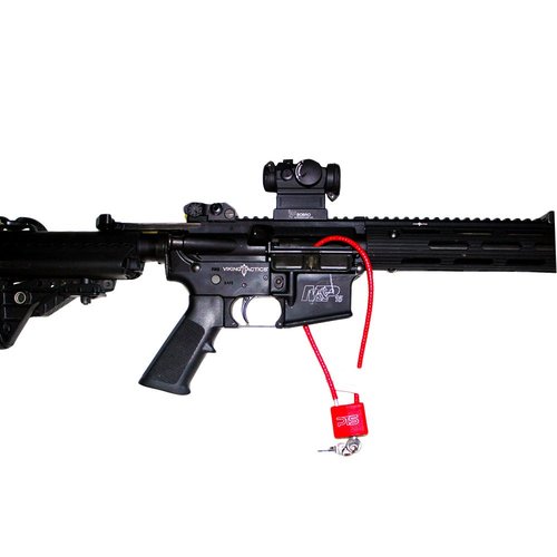 Premium Tactical Supply Cable Gun Lock with Key (15") - Keyed Alike - California Approved Safety Device - Secures Pistol, Rifle, Shotgun, Revolver, and Other Firearm Types (1 Pack)