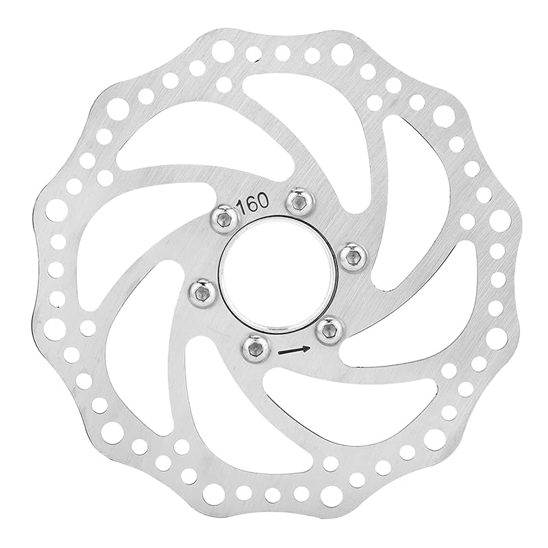 160mm Disk Brake Rotor with 6-Bolt Flange Adapter for Mountain & Road Bikes