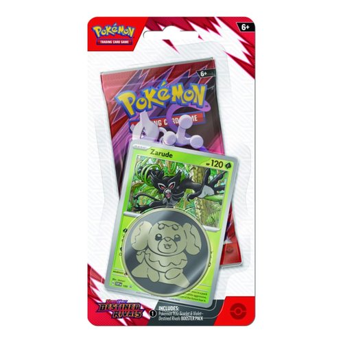 Scarlet & Violet Destined Rivals Zarude Checklane Blister Pack (1 Booster Pack, Zarude Promo Card & Coin)