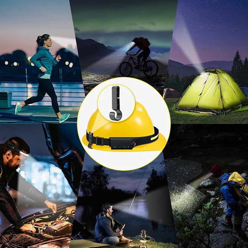 Rechargeable 5-Pack 230° LED Headlamp with COB Floodlight, Motion Sensor, USB-C