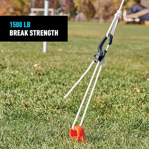 Nite Ize CamJam SlideLock Rope Tightener & 10 ft Nylon Rope - Features Pull-to-Tighten Lock & Quick-Release Lever - 250 lb Working Load Limit - Fits Rope Sizes 3?6mm - Large