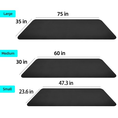 Protective Treadmill & Stationary Bike Mat - Waterproof, Suitable for Hardwood & Carpet, Ideal for Exercise & Jump Rope Use (Small - 47.3" x 23.6")