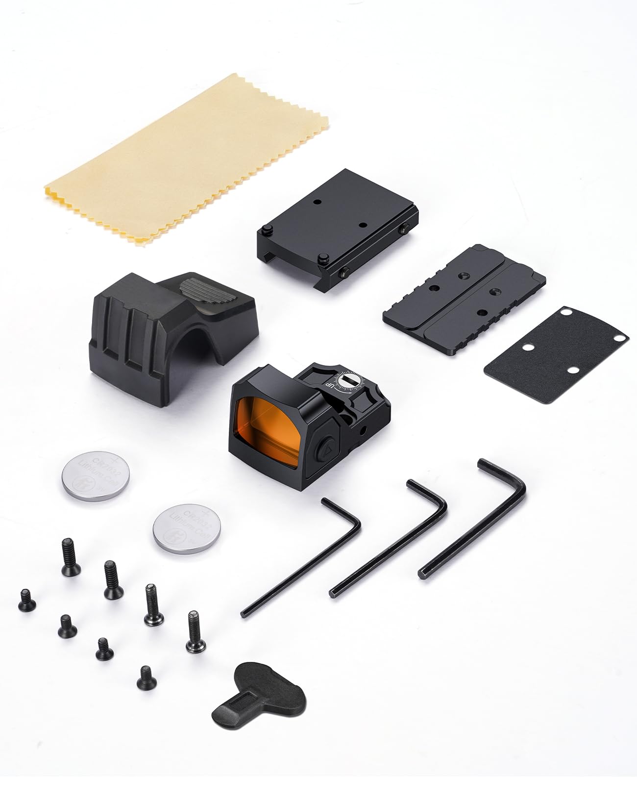EZshoot Full-Sized Red Dot, Motion Awake Optic for Pistols, 2MOA Dot, 12 Brightness Adjustment Red Dot Scope, Suitable for RMR, Open Reflex Optics with Adapter Plate for MOS and 21mm Picatinny Base