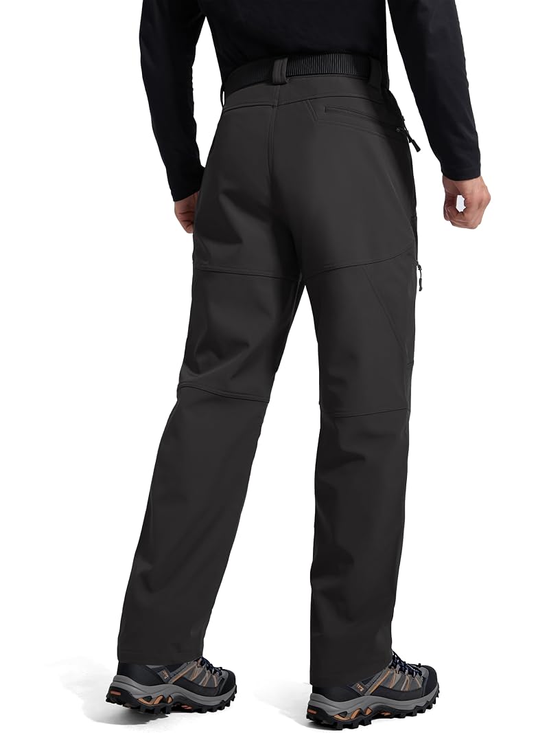 FREE SOLDIER Men's Fleece Lined Snow Ski Pants – Black 32W x 30L