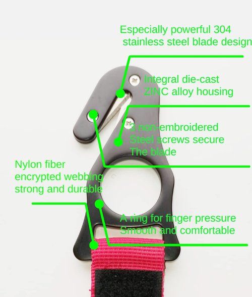 haihong Harnesses Kite Hook Safety-Knives Paragliding Skydiving with Pocket 2020 Red/Black sk16