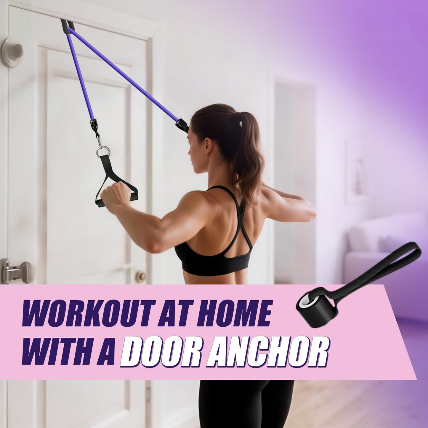 WHATAFIT Resistance Bands, Exercise Bands，Resistance Bands for Working Out, Work Out Bands with Handles for Men and Women Fitness, Strength Training Home Gym Equipment