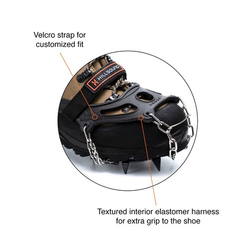 Hillsound Trail Crampon I Ice Cleat Traction System for Beginner & Experienced Winter Trail Hiking, Black, Small