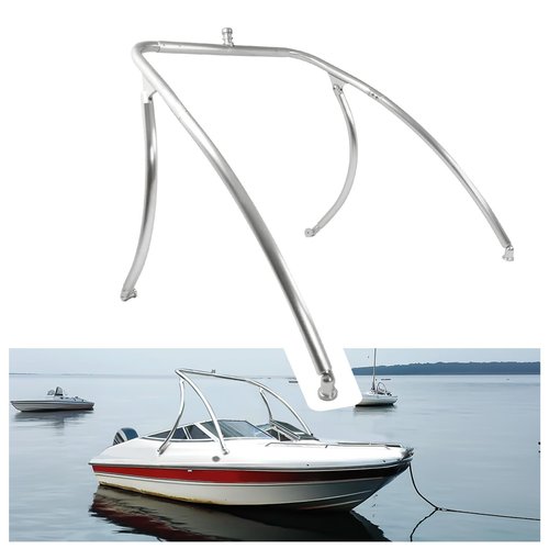 WUTIST Universal Durable Wakeboard Tower Fit for Most Boats from 62"-103" Wide Silvery Aluminium Boat Wake Tower Polishing&Oxidation