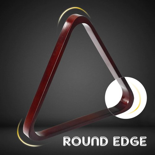 MoyanSuper Solid Wood Pool Ball Rack Billiard Ball Triangle Rack, Pool Table Ball Holder Positioning Rack,2-1/4" Pool Ball Rack (Burgundy Triangle Rack)