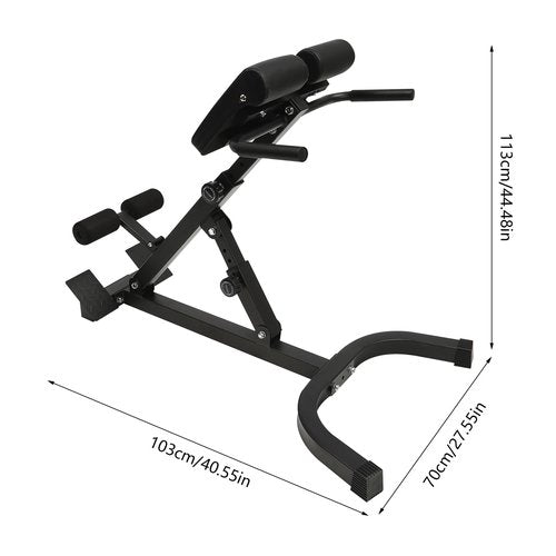 INPAITOO Back Extension Roman Chair, Foldable Ab Sit Up Bench 330lbs Roman Chair, Multi-Functional Back Extension Machine, Adjustable Ab Sit up Hyperextension Weight Bench for Full Body Workout