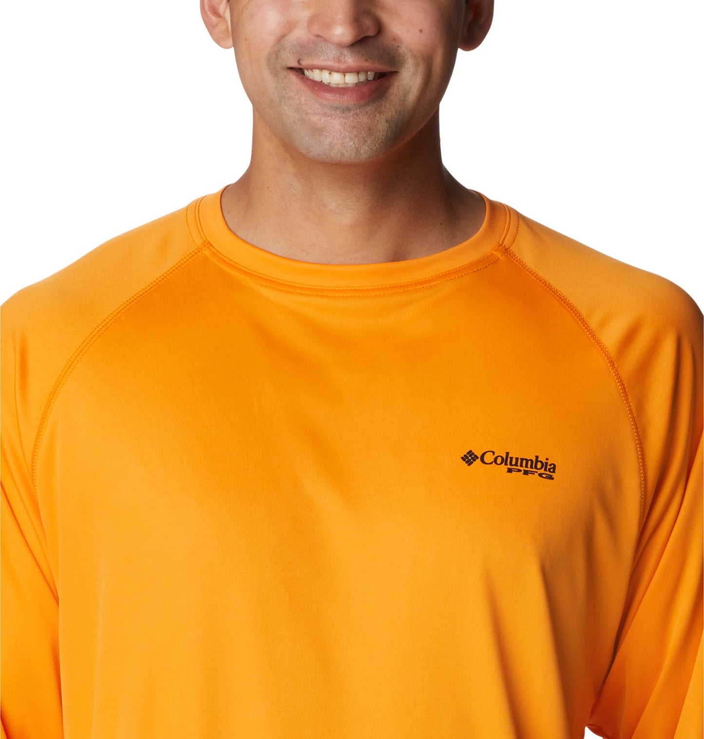 Columbia Men's Terminal Tackle Long Sleeve Shirt, Orange Blast/Black Logo, 4X Big