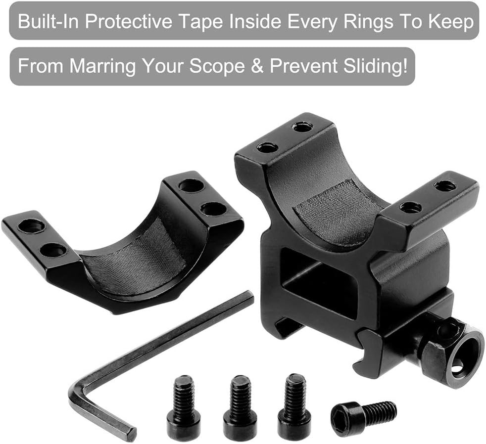 1'' Scope Rings, 2Pcs High Profile or 2Pcs Medium Profile 1 Inch Scope Mount Rings for Picatinny Rail