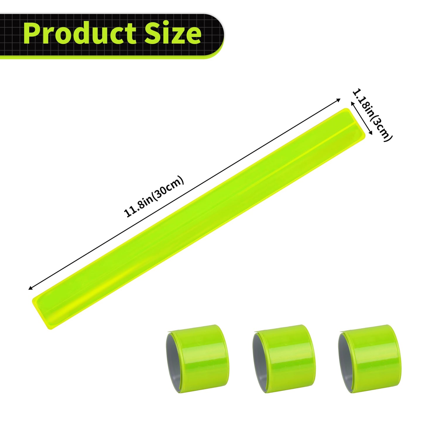 CKKAPTURE 20 Pcs Reflective Bands Snap Bracelets - Enhance Safety for Children, School Bags, Keys, Prams, Hiking, Joggers, and Cyclists