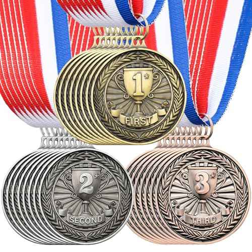 Award Medals 1st 2nd 3rd Place Medals Metal Winner Trophy Awards Gold Silver Bronze Prizes for Sports Competitions Party, 2 Inches