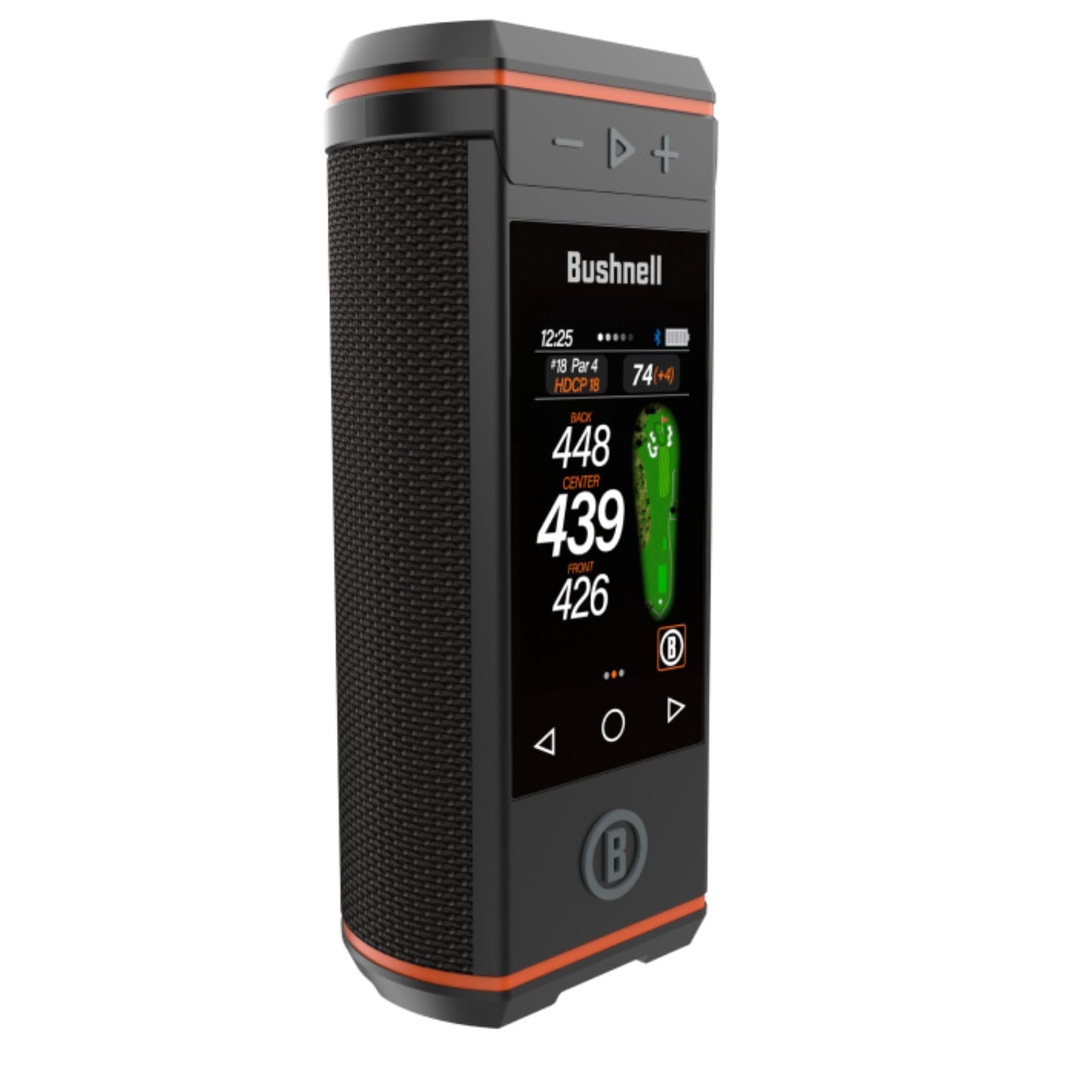 Bushnell Golf Wingman HD GPS Speaker with 3.5" Color Touchscreen, 360° Premium Audio, Visual & Audible Distances, Hazard & GreenView, Magnetic Cart Mount