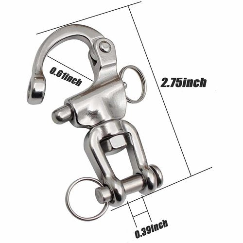 Baieasy 4 Pack Snap Shackle Sailing Halyard, 316 Stainless Steel Clevis Swivel Jaw Swivel Shackle, Quick Release Snap Hook for Sailing Rigging Shackles, SCBA face Masks, Firefighter Mask